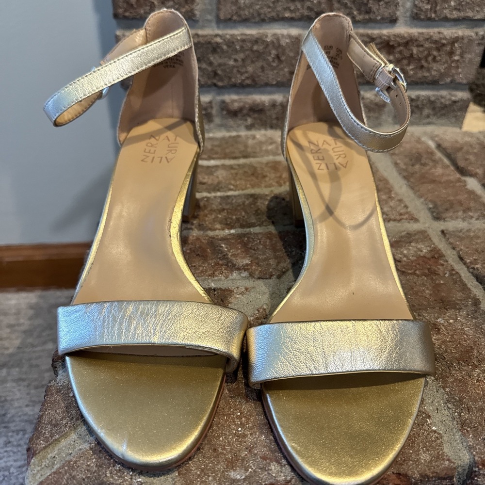 Naturalizer Women's Vera Block Heel Sandals Dark Gold Size 9M #138 - Picture 3 of 16